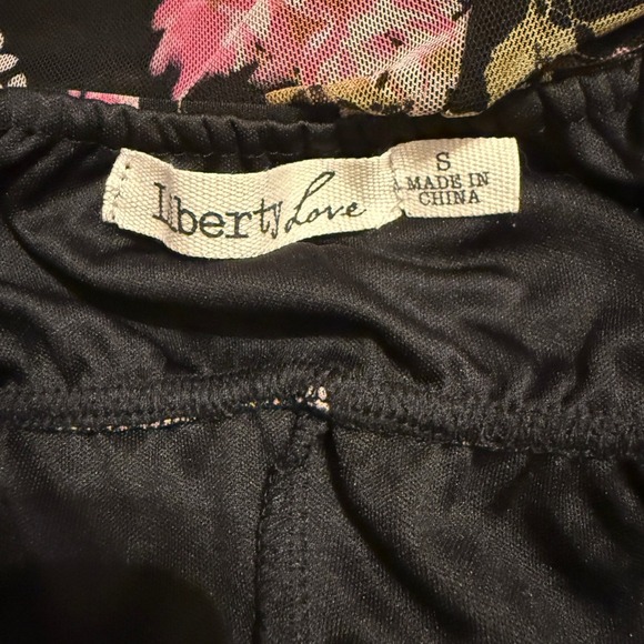 Vintage 90s Y2K Floral Mesh Dress Black Sz Small Ribbon Lace Rose - Picture 14 of 17